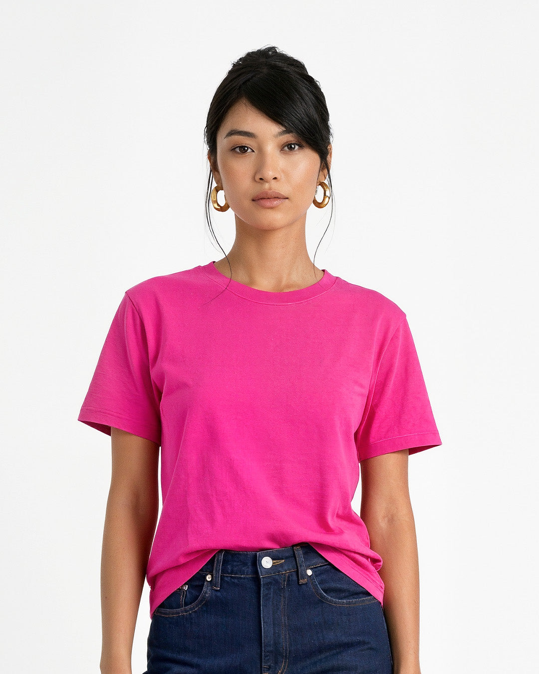 Hot Pink Plain T-Shirt