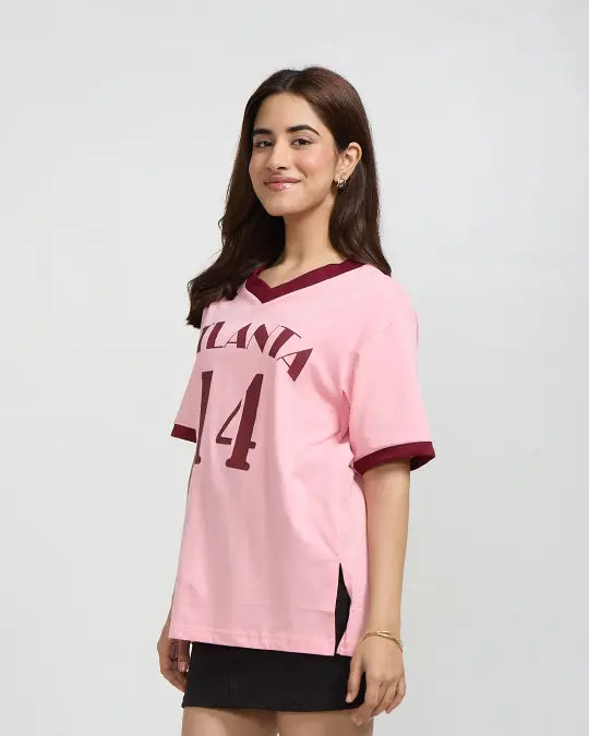 Atlanta Tap-Out V-Neck Oversize T-Shirt