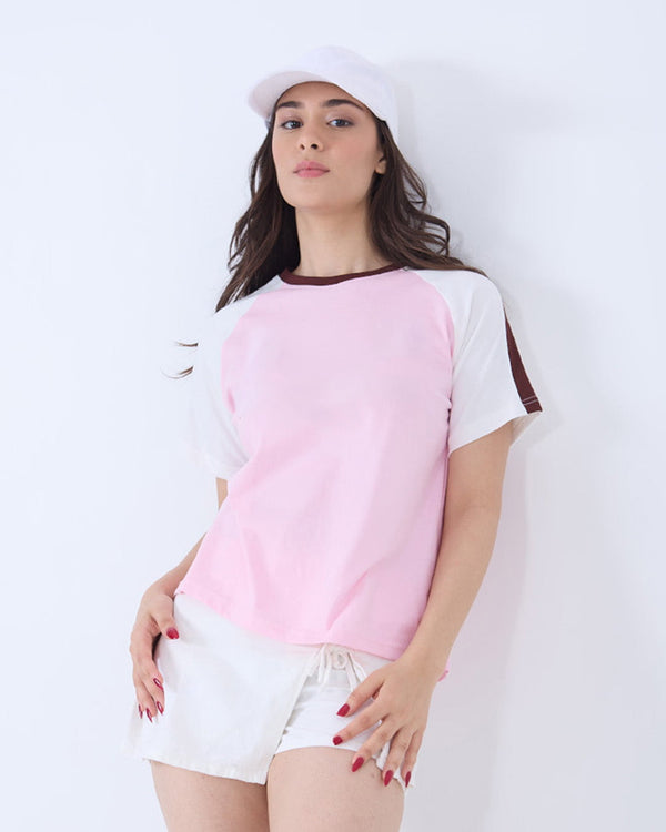 Pink Edgy Plain T-Shirt