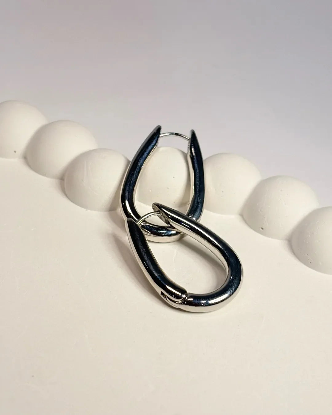 Silver U Hoop Earring