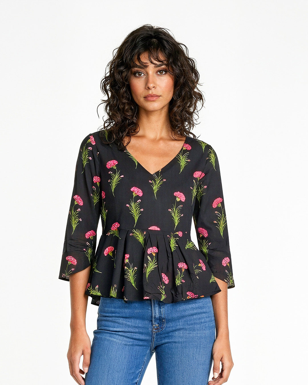 Black Camelia Top