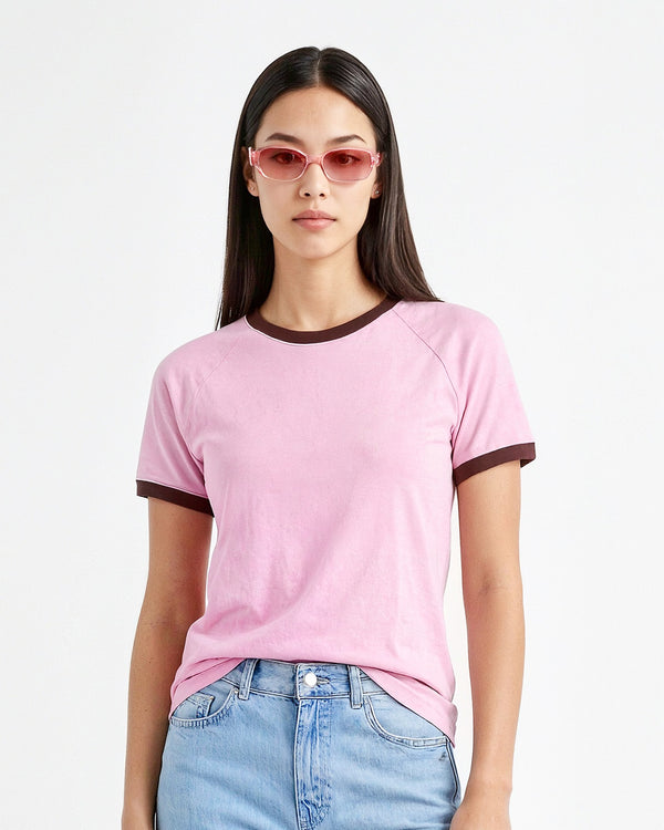 Tap Out T-Shirt - Pink & Brown