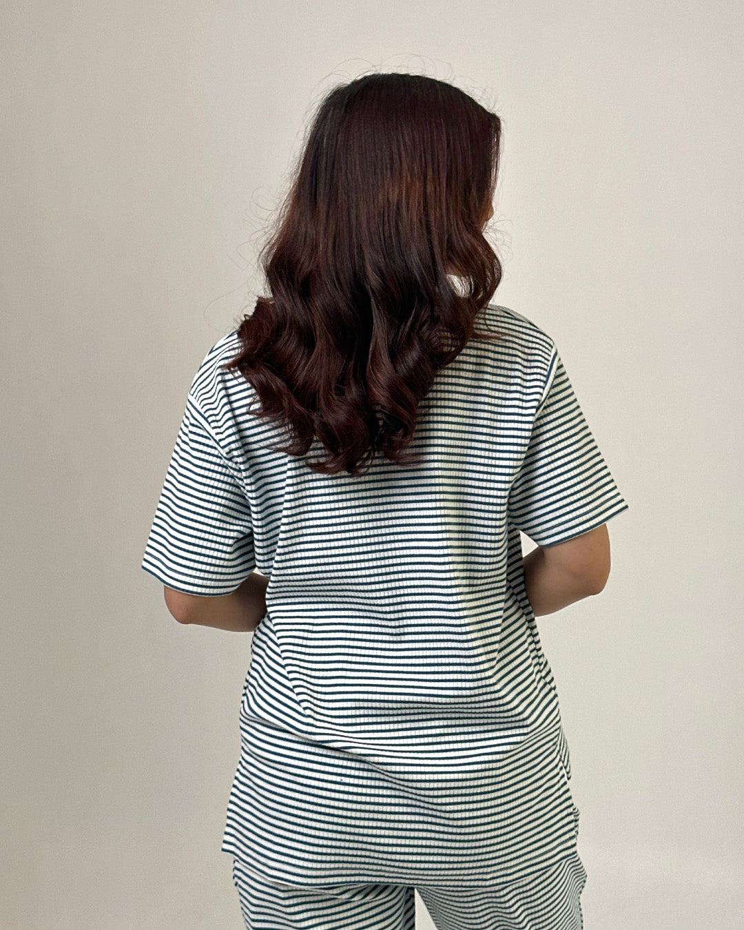 Teal Blue Ribbed Co-Ord Set