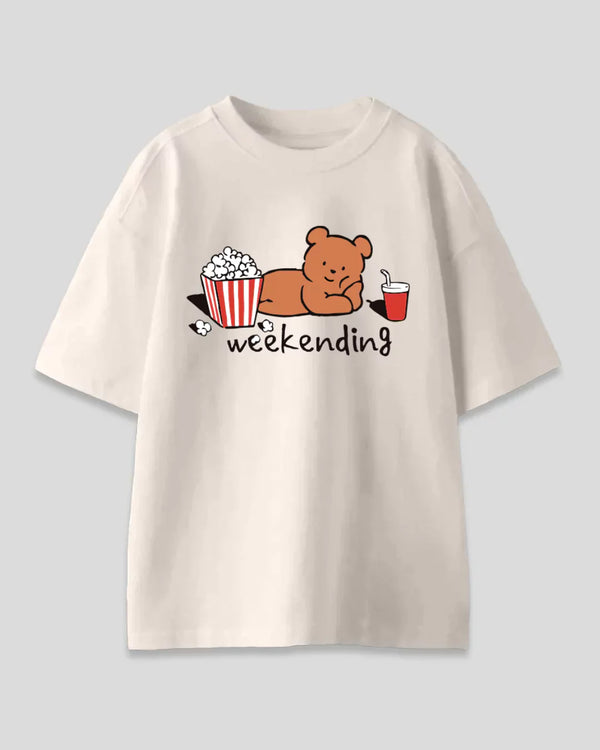 Weekending Oversized T-Shirt - Shop Printed T shirt for Women Online In India | LoveDky
