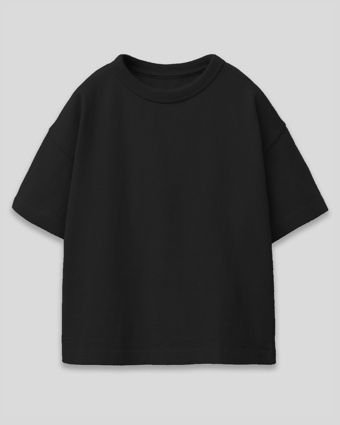 Black Plain Boxy Oversized T-Shirt