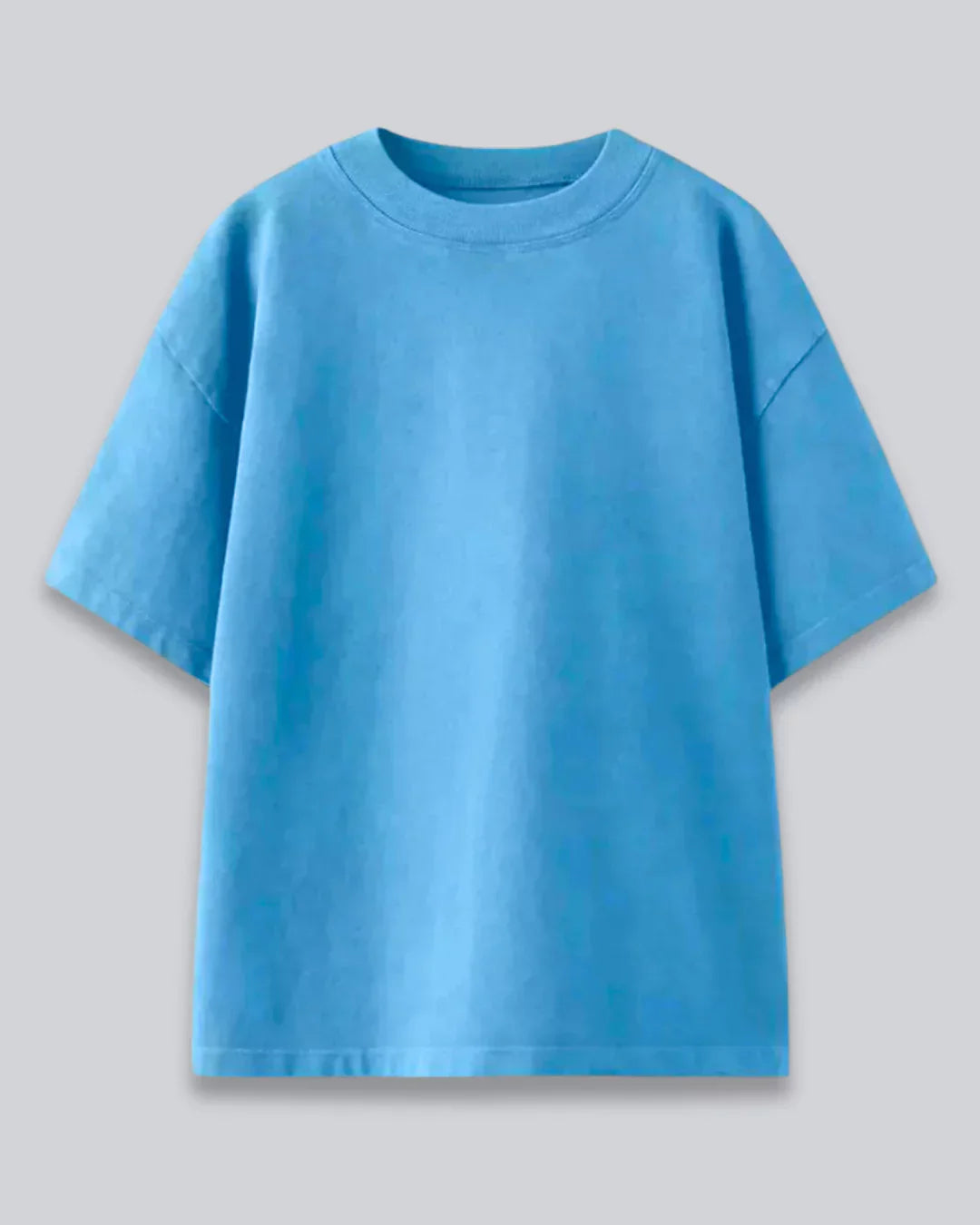 Arlo Denim Blue Oversized Plain T-Shirt