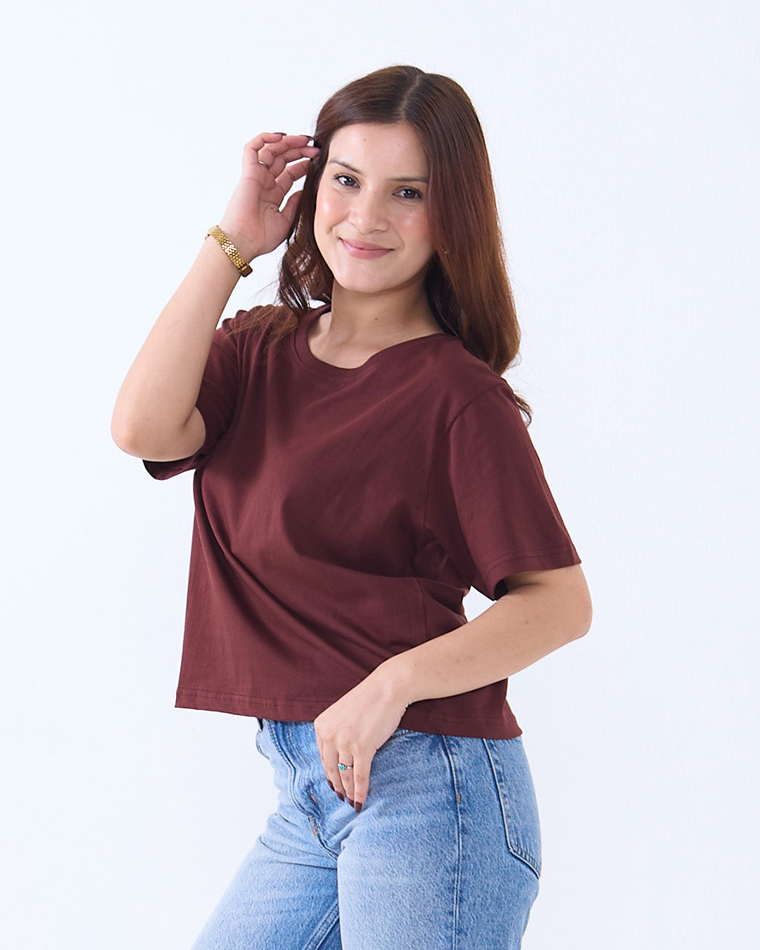 Cocoa Plain Boxy T-Shirt
