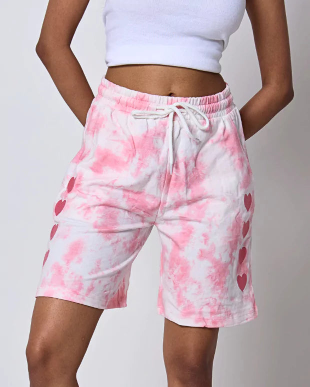 Pink Tie Dye Bermuda Shorts