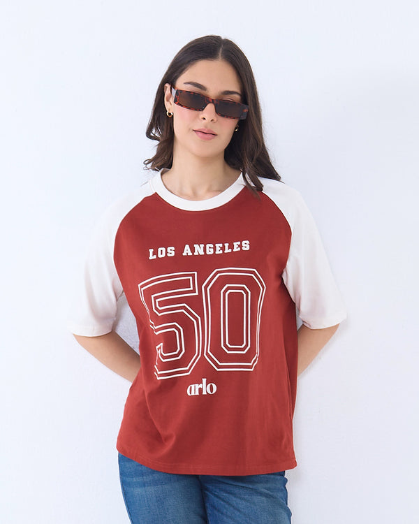 Los Angeles Raglan Oversized T-Shirt