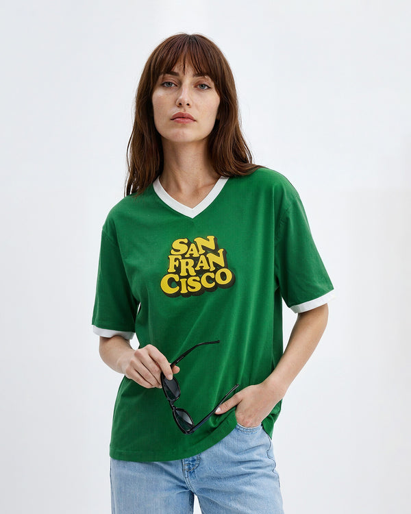 San Francisco Tap-Out V-Neck Oversize T-Shirt