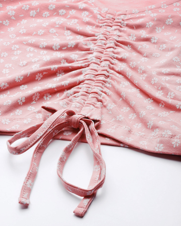 Pink Sunflower Crop Top