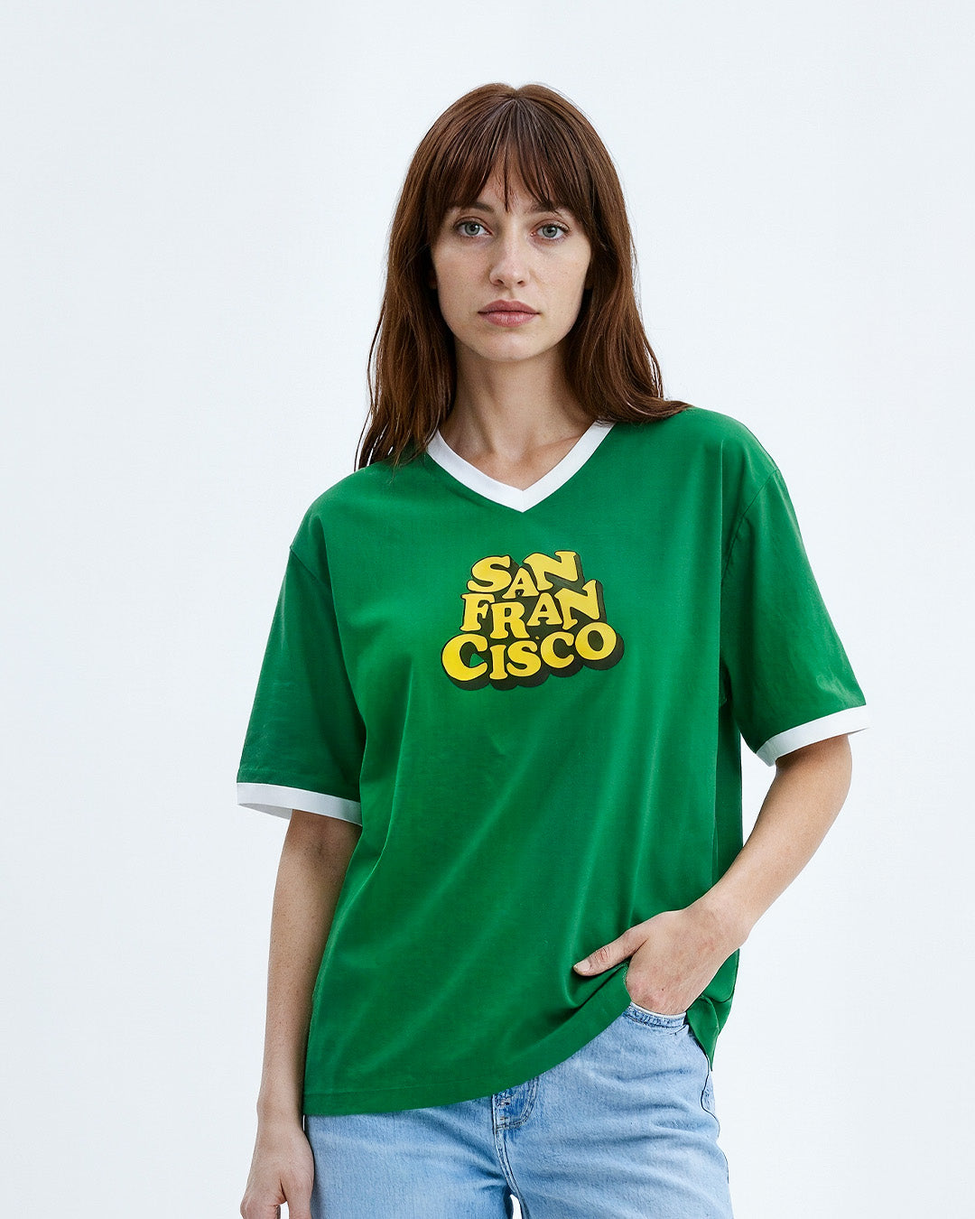 San Francisco Tap-Out V-Neck Oversize T-Shirt