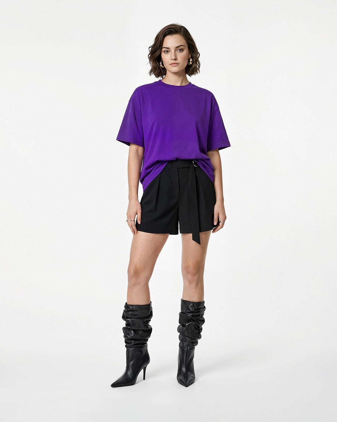 Purple Plain Oversized T-Shirt