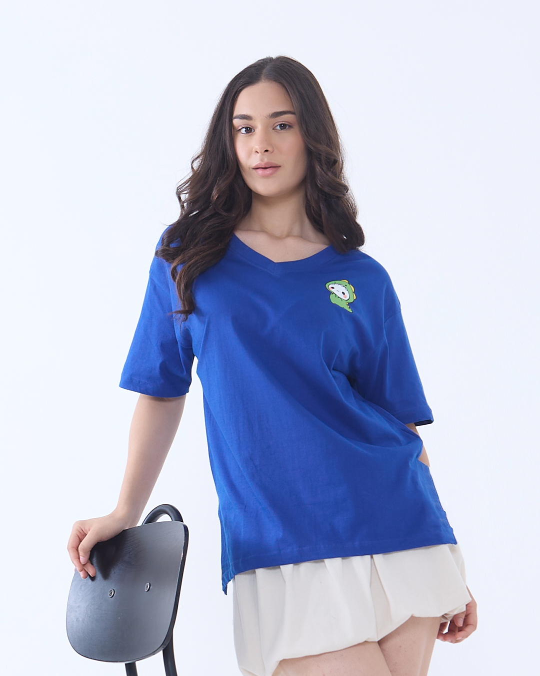 Lil Monster V-Neck Oversize T-Shirt