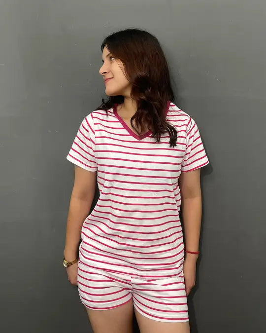 Candy Cane Cotton Shorts Set