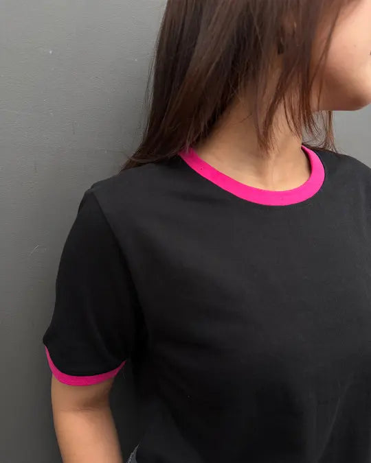 Tap Out T-Shirt - Black & Hot Pink
