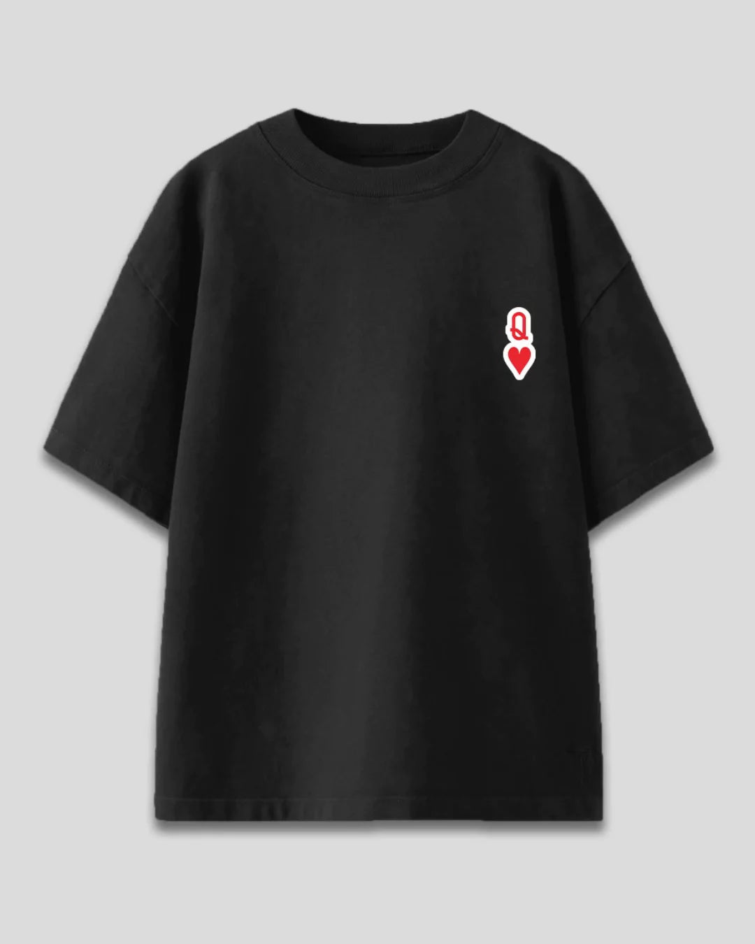 Black Q Heart Oversized T-Shirt