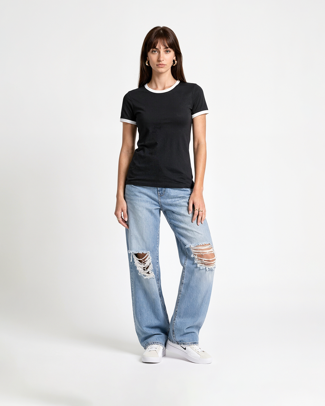 Tap Out Plain T-Shirt - Black & White