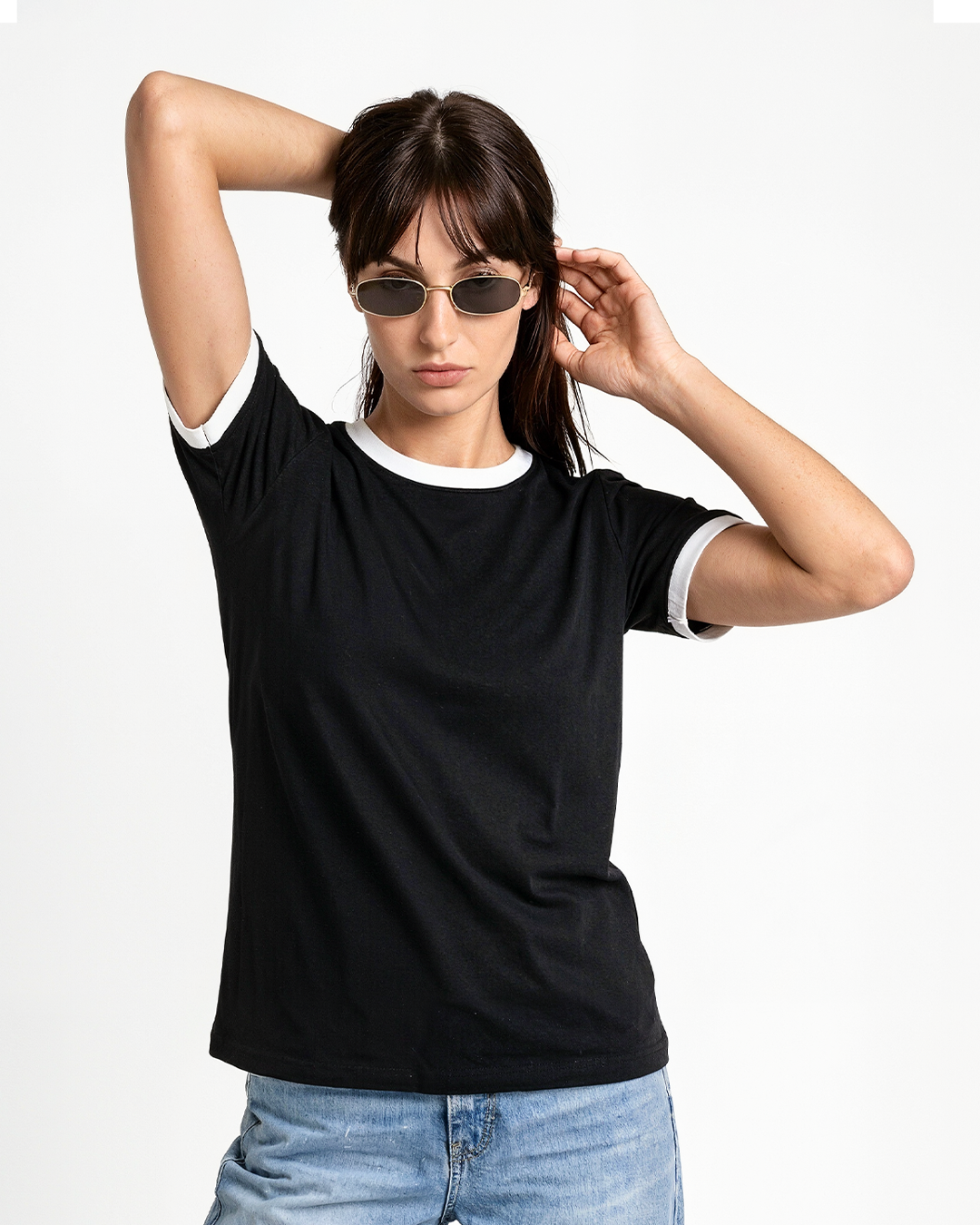 Tap Out Plain T-Shirt - Black & White