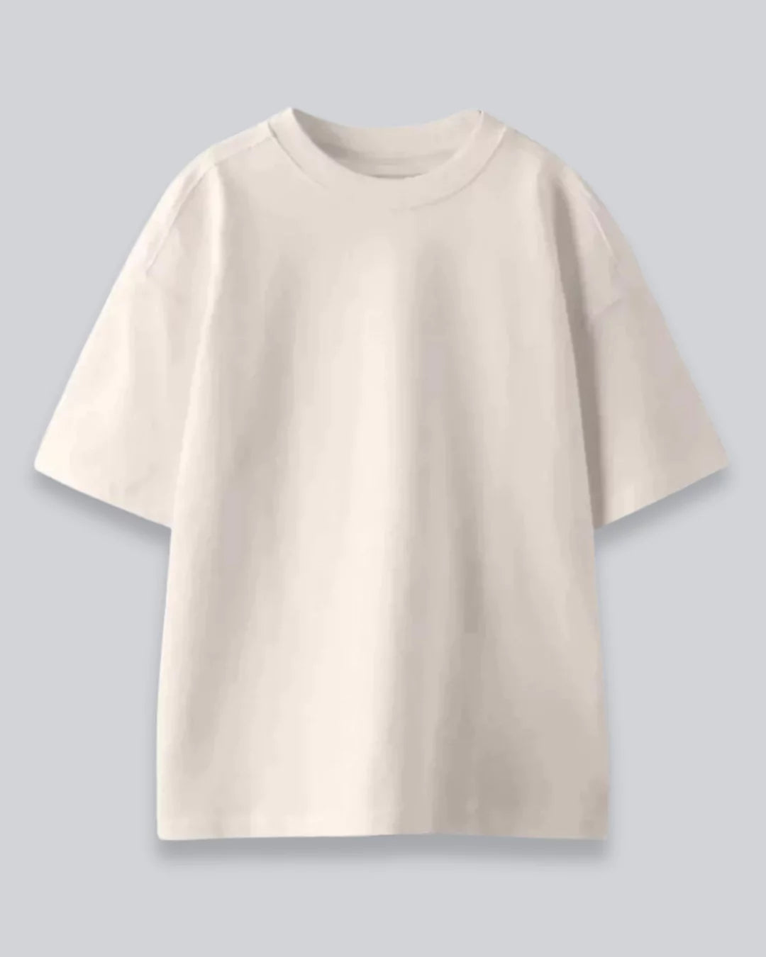 Arlo Cream Oversized Plain T-Shirt