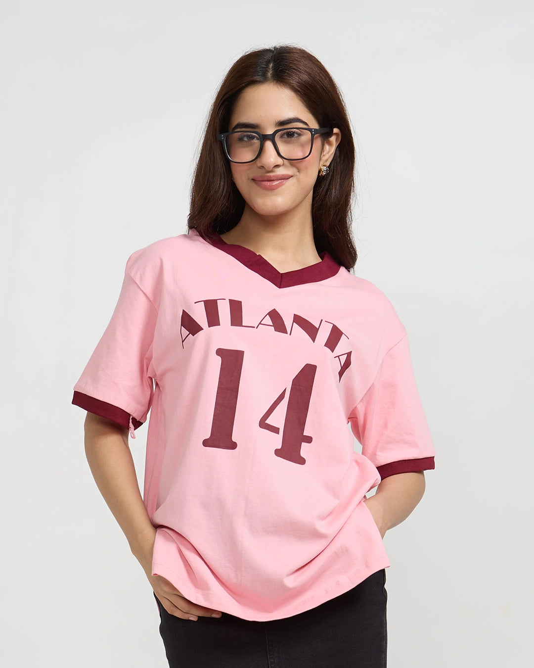 Atlanta Tap-Out V-Neck Oversize T-Shirt