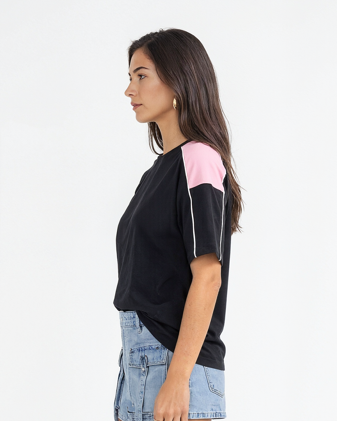 Black Downtown Plain Oversized T-Shirt