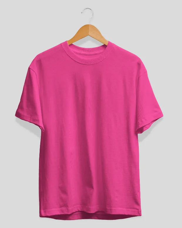 Hot Pink Plain T-Shirt