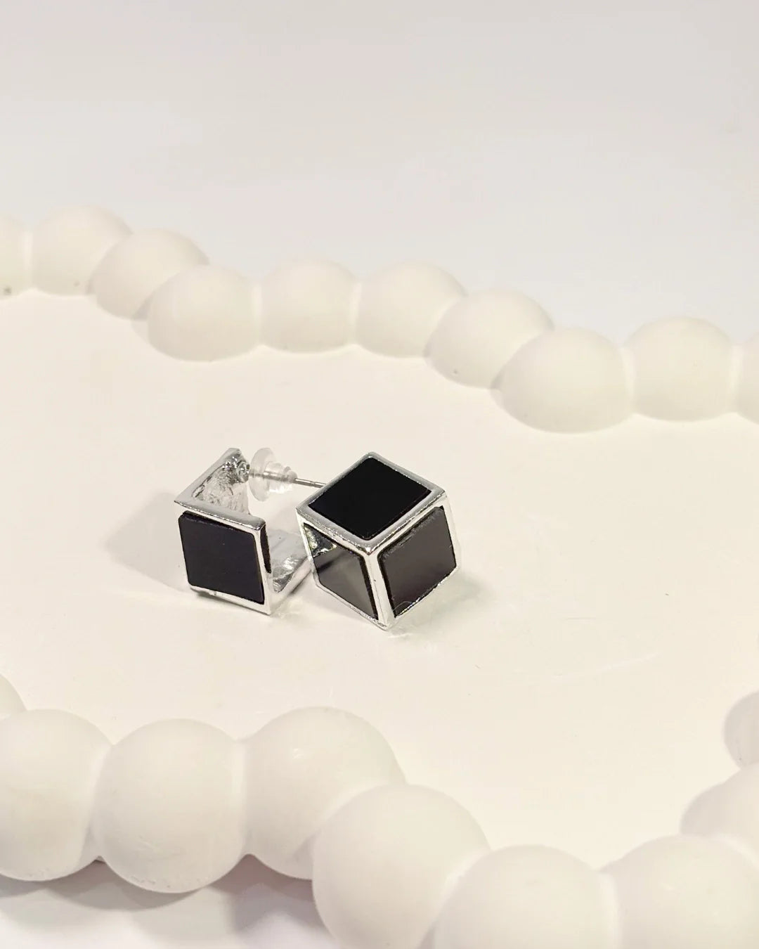 Black Cube Studs