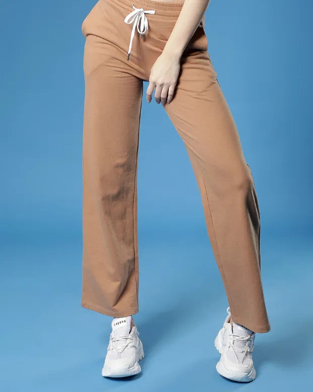 Brown Flared Track Pant