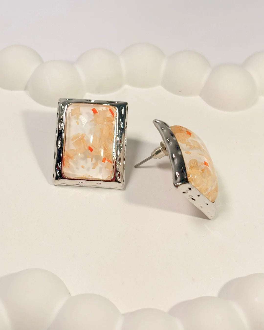 Peach Box Flakes Studs
