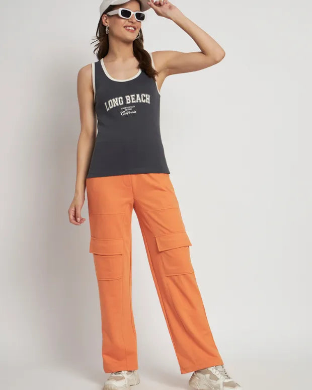 Long Beach Grey & White Tank Top