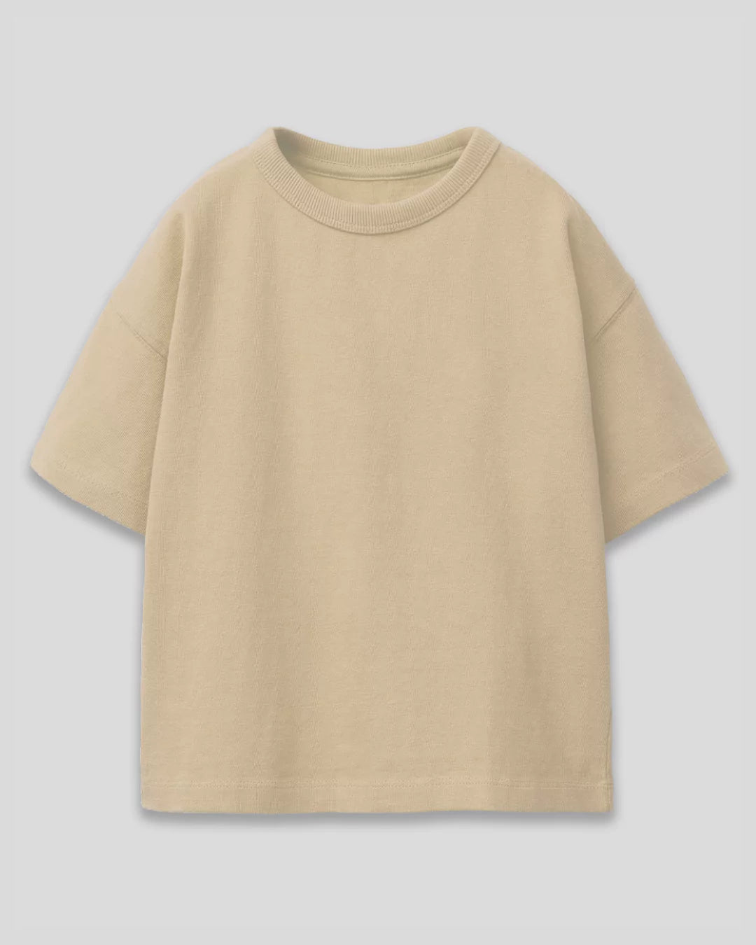 Cream Plain Boxy Oversized T-Shirt