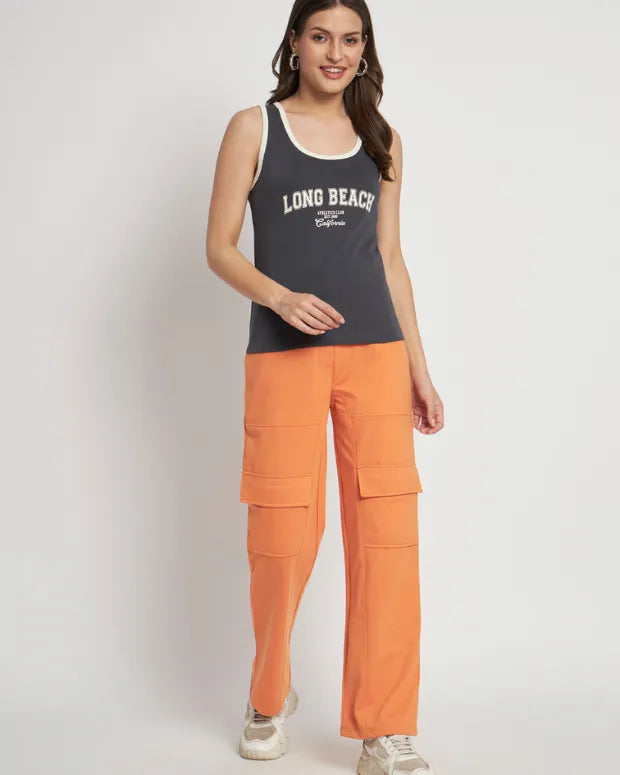 Long Beach Grey & White Tank Top