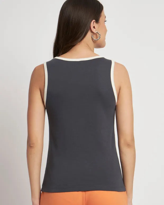 Long Beach Grey & White Tank Top