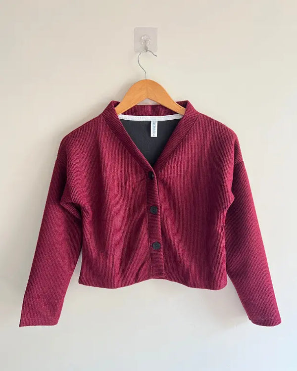 Lily Button Down Crop Jacket - Shop Printed T shirt for Women Online In India | LoveDky