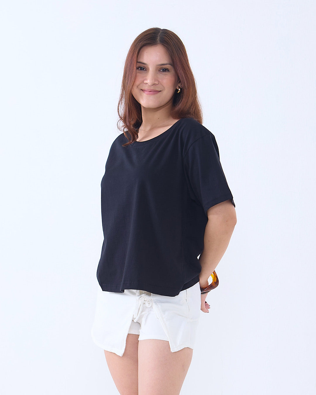 Black Plain Boxy T-Shirt