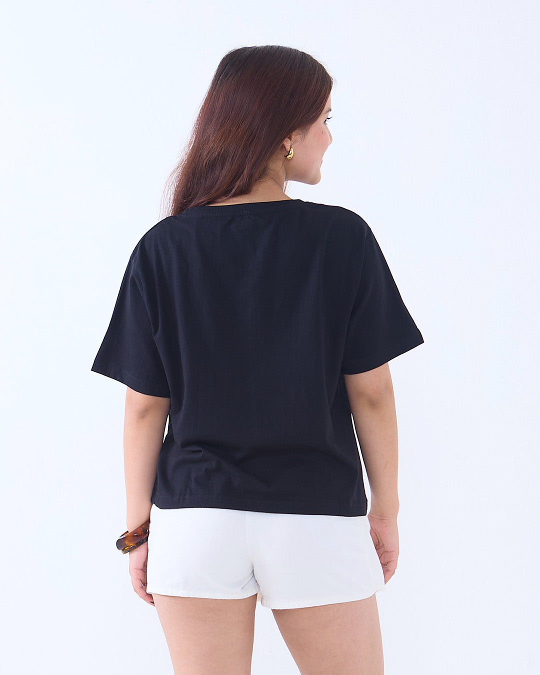 Black Plain Boxy Oversize T-Shirt