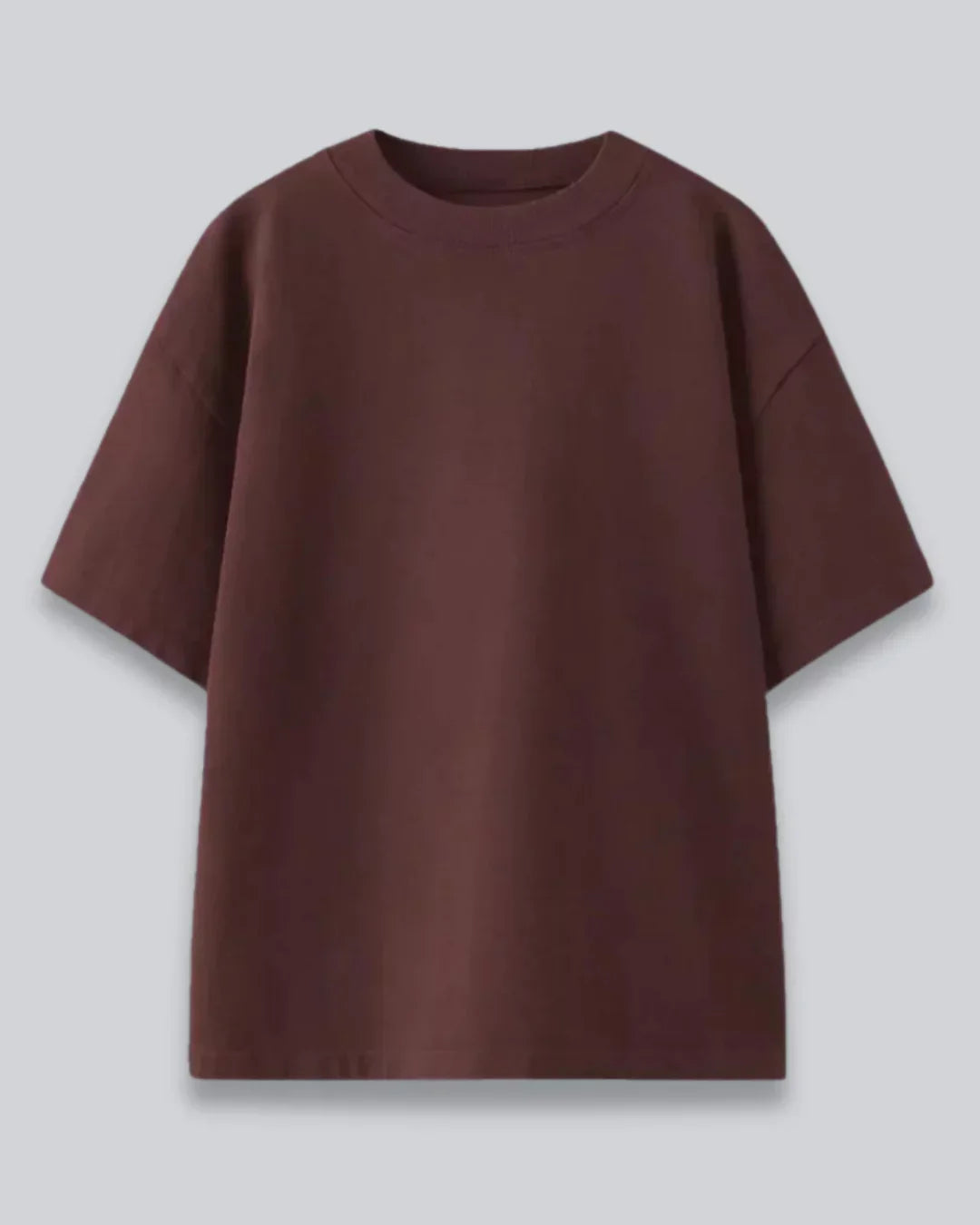 Arlo Brown Oversized Plain T-shirt