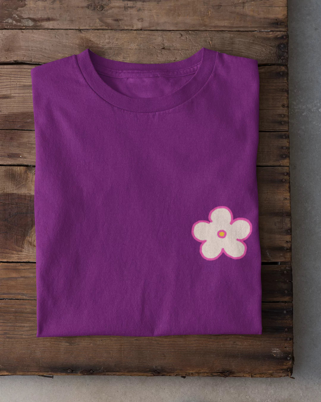 Pink Outline Phool T-Shirt