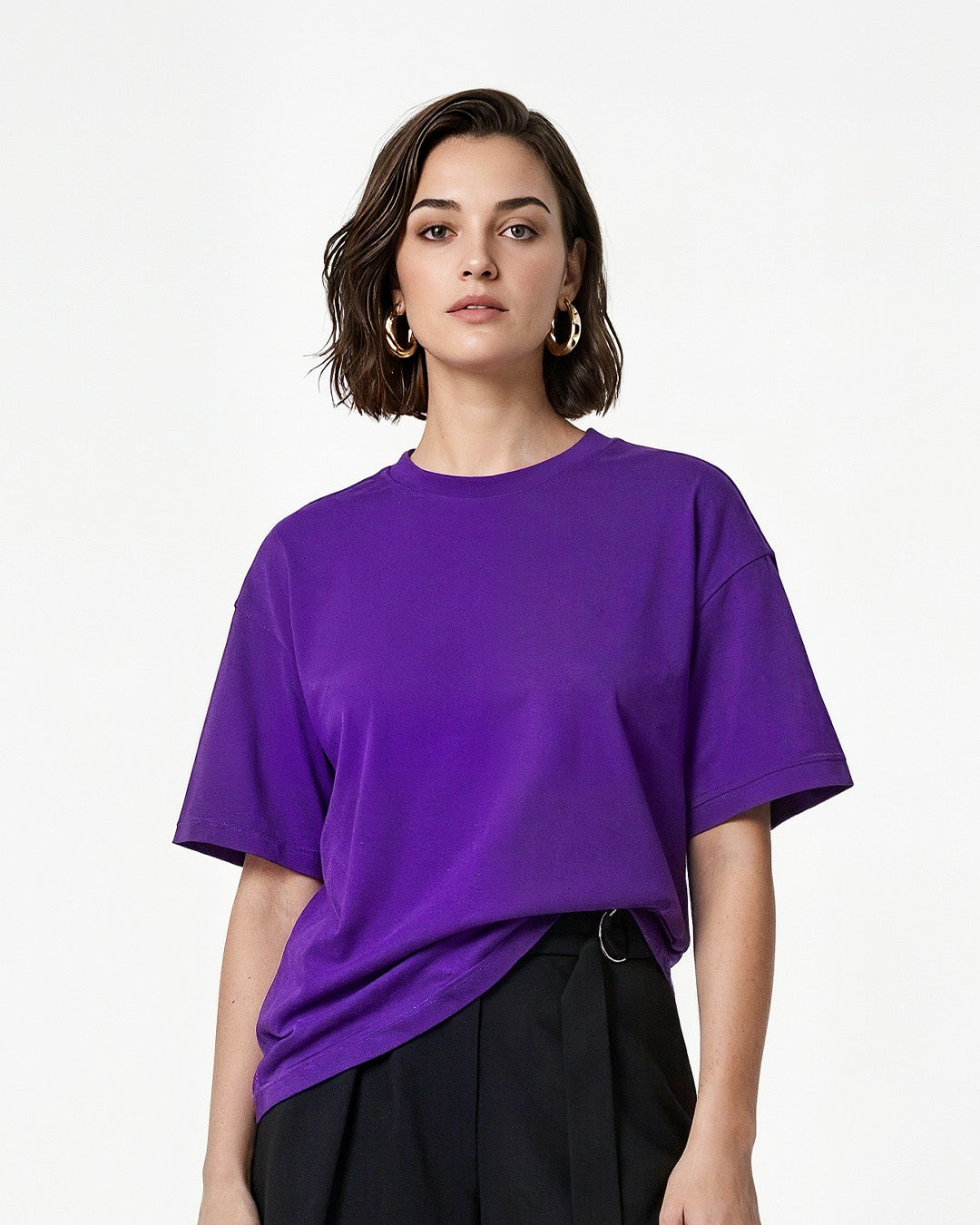 Purple Plain Oversized T-Shirt