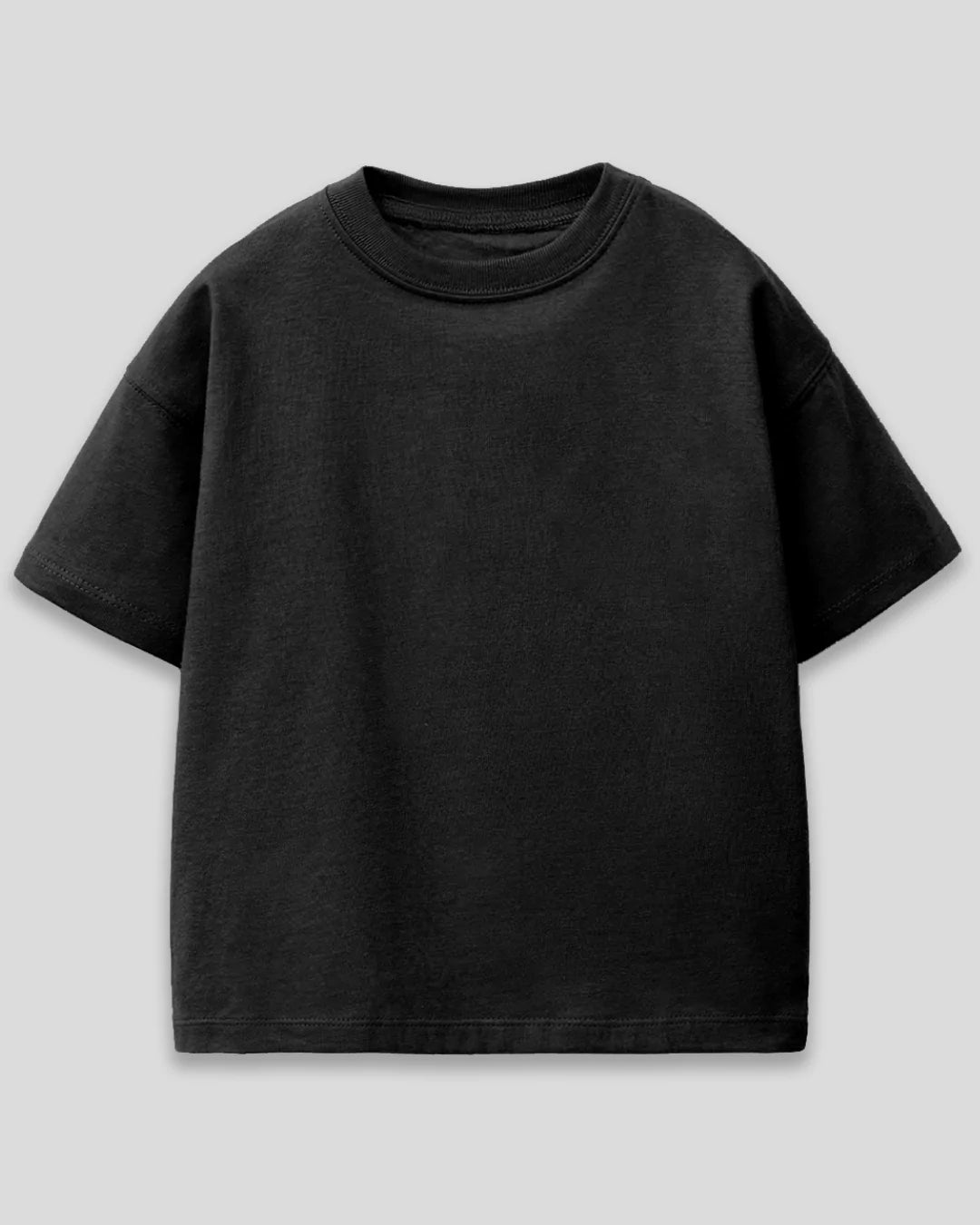 Black Plain Boxy T-Shirt