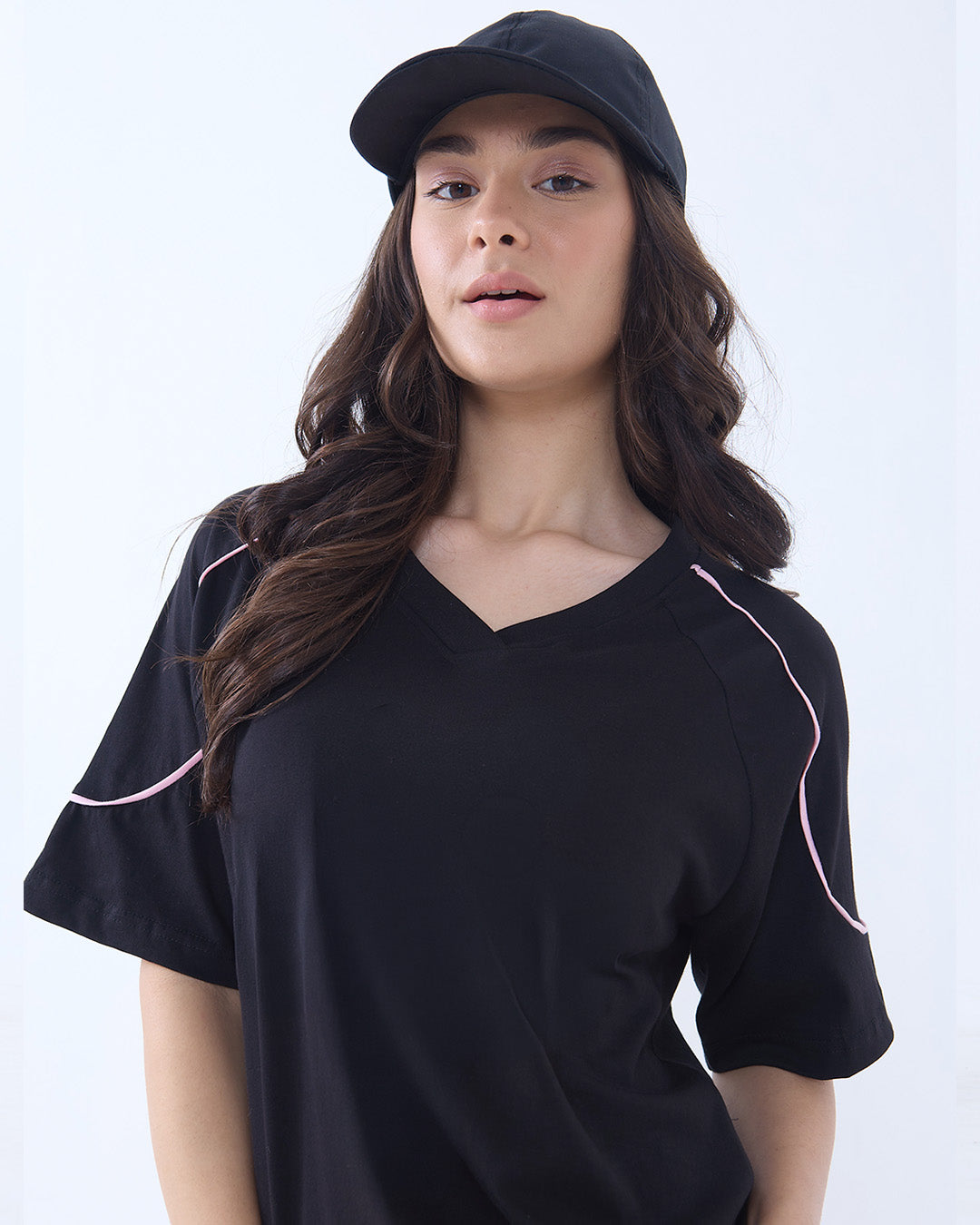 Black Varsity Plain Oversize T-Shirt