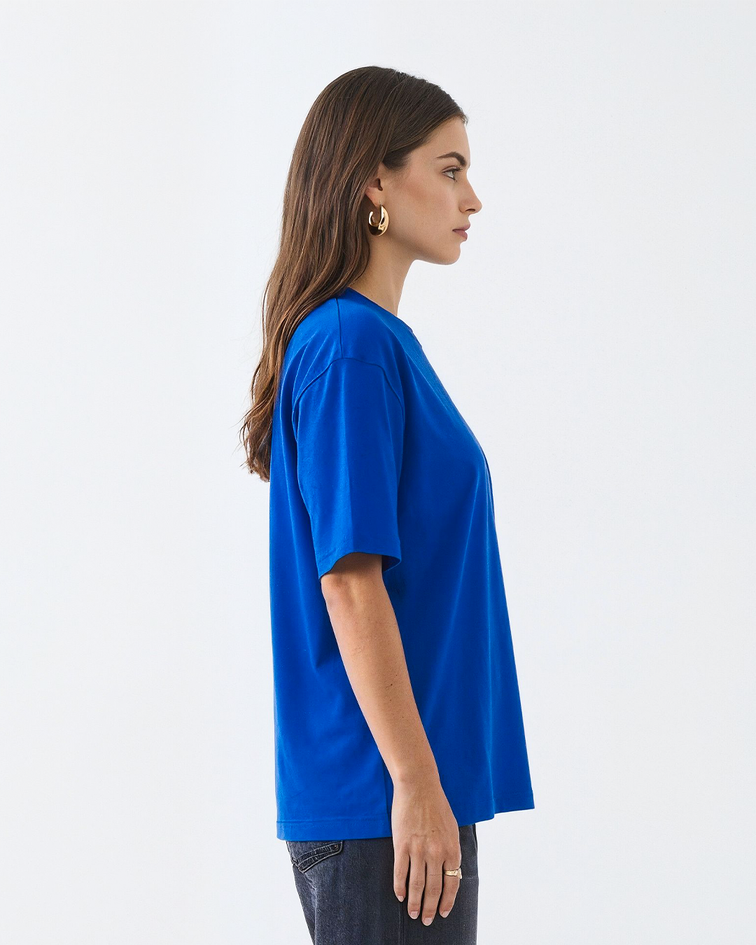 Royal Blue Plain Oversized T-Shirt
