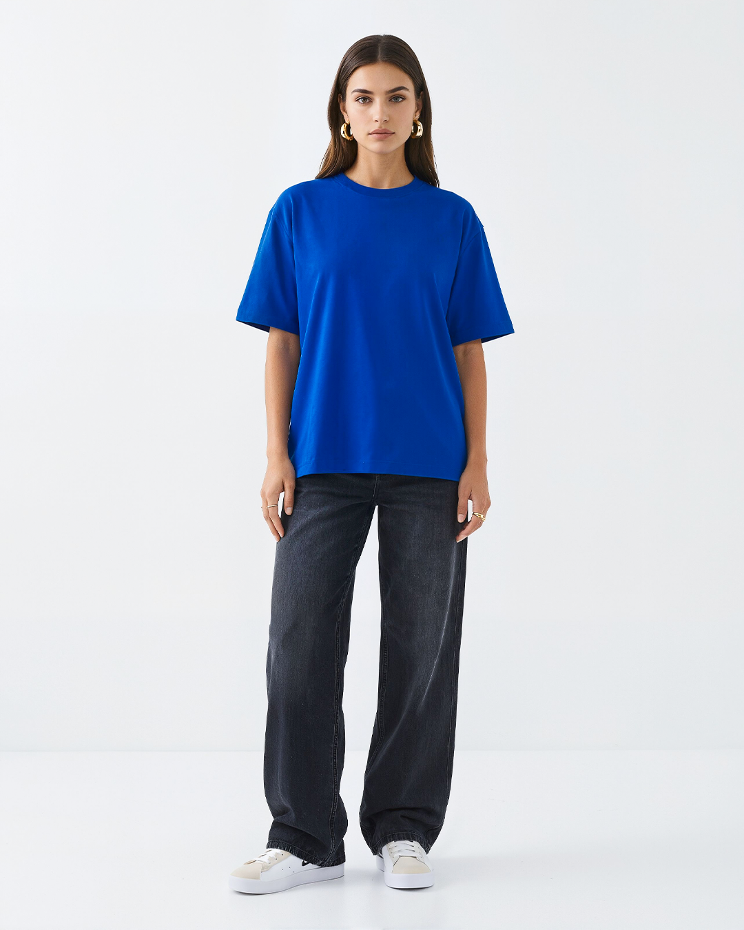 Royal Blue Plain Oversized T-Shirt