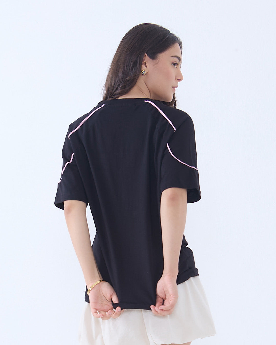 Black Varsity Plain Oversize T-Shirt