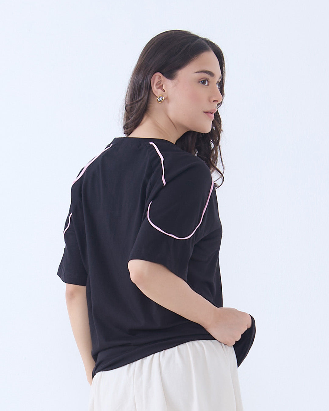 Black Varsity Plain Oversize T-Shirt