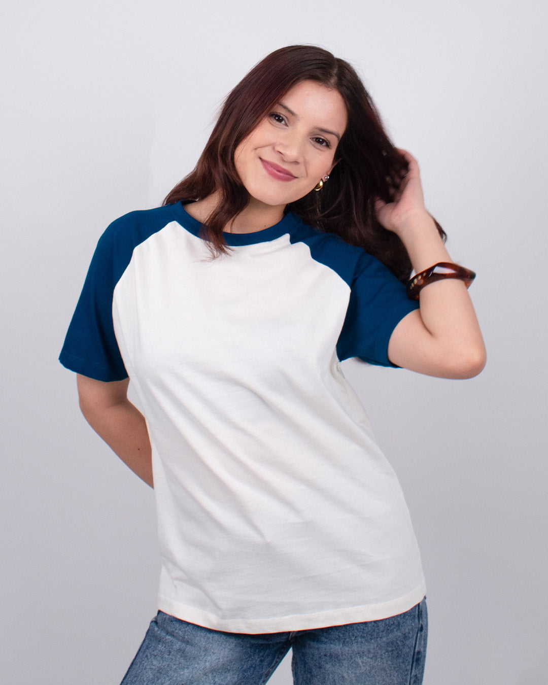 Off White Plain Raglan T-Shirt