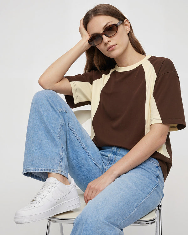 Brown-Cream All-Star Plain Oversize T-Shirt