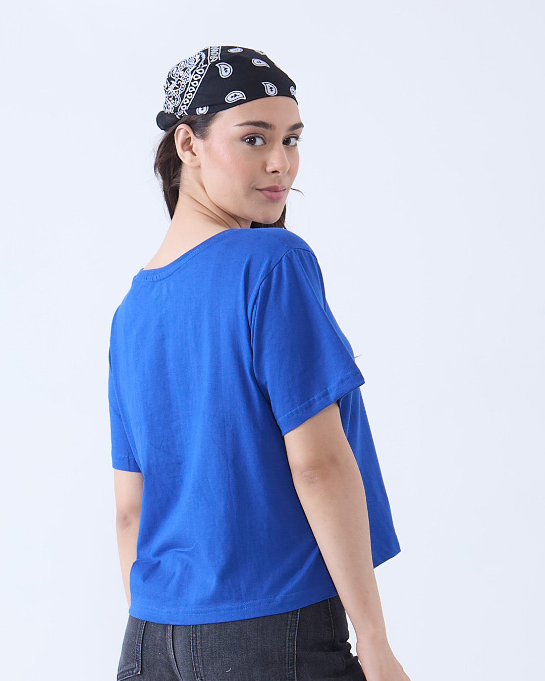 Royal Blue Plain Boxy T-Shirt