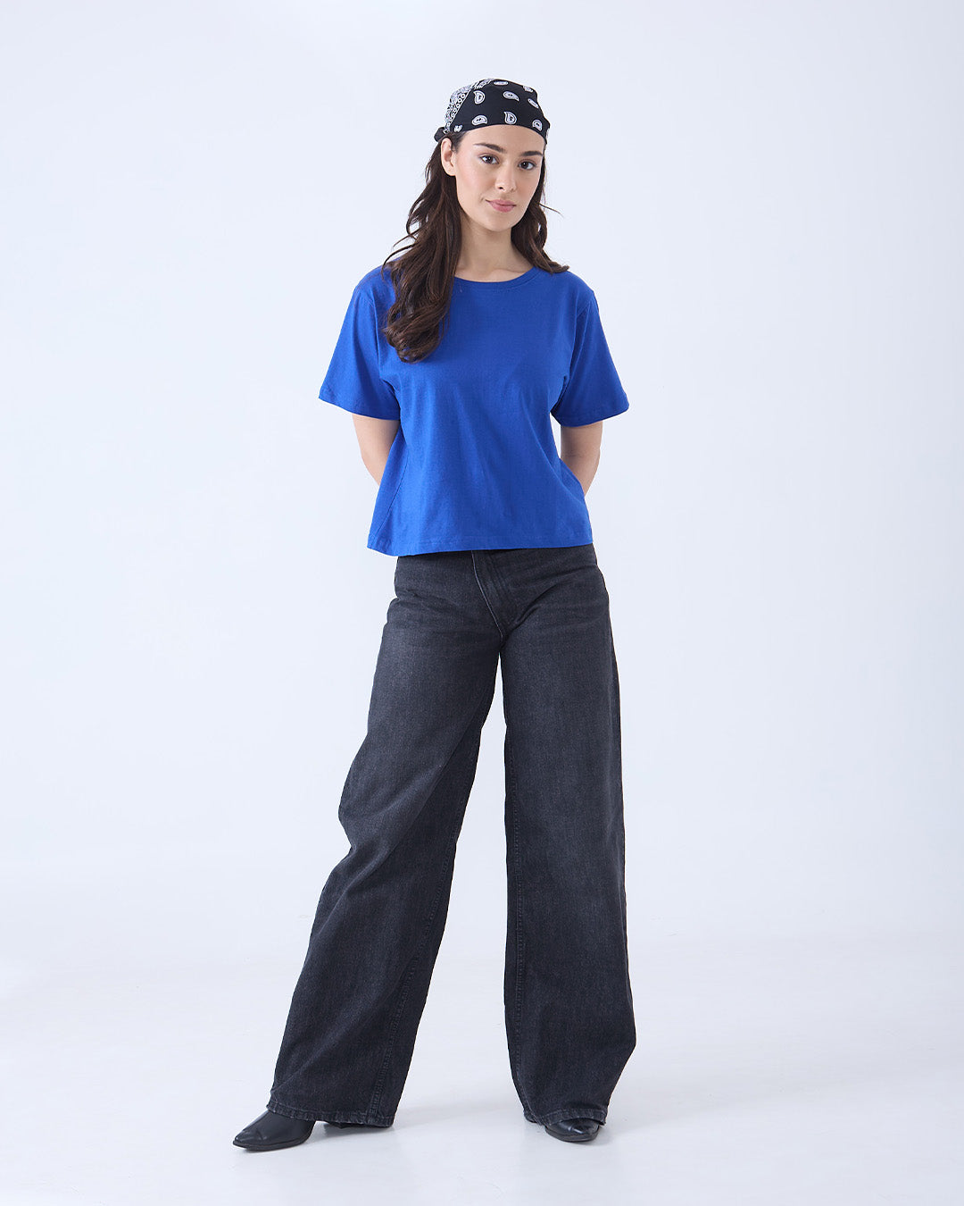 Royal Blue Plain Boxy T-Shirt
